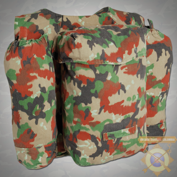Morral Camuflado Militar Vintage Del Ejército Suizo Grado2