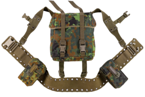 Kit alemán de arnés, tirantes, bolso de asalto y porta cantimploras