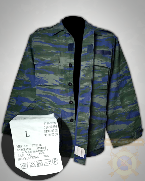 GAFBDUJN2-6 Chaqueta de la Fuerza Aérea Griega camuflaje lagarto