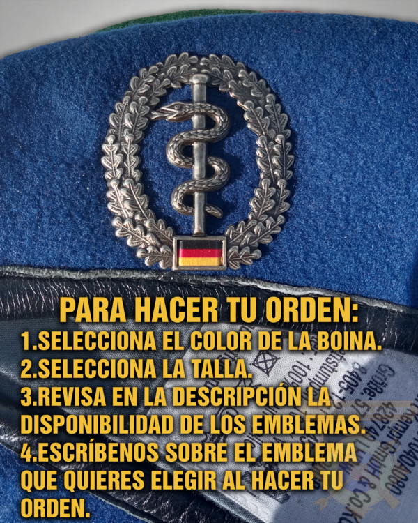 Boina militar alemana con emblema