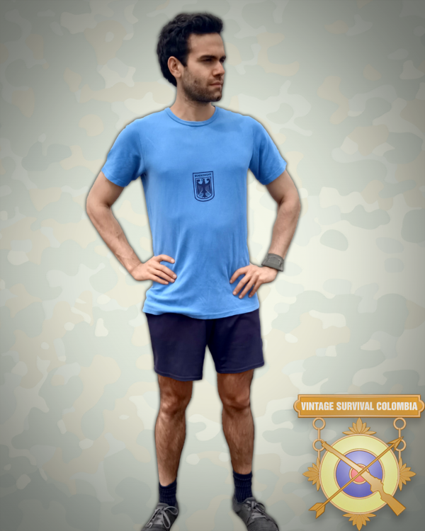 GERMANBSHIRT-6 Camiseta azul deportiva alemana