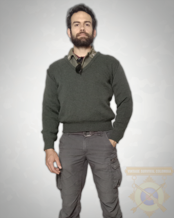 GREEKODSWT-1 Suéter militar griego de lana