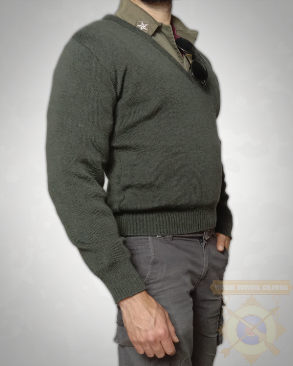 GREEKODSWT-3 Suéter militar griego de lana