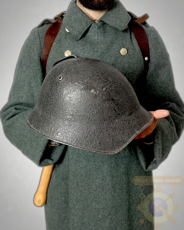 Casco Militar Ww2 Sgm2 Suizo Modelo M1918 Con Cubre Casco