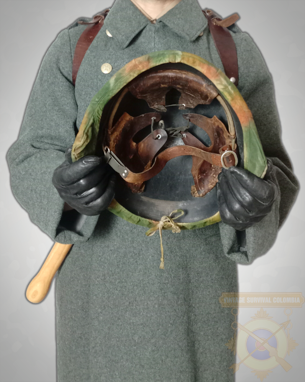 Casco Militar Ww2 Sgm2 Suizo Modelo M1918 Con Cubre Casco