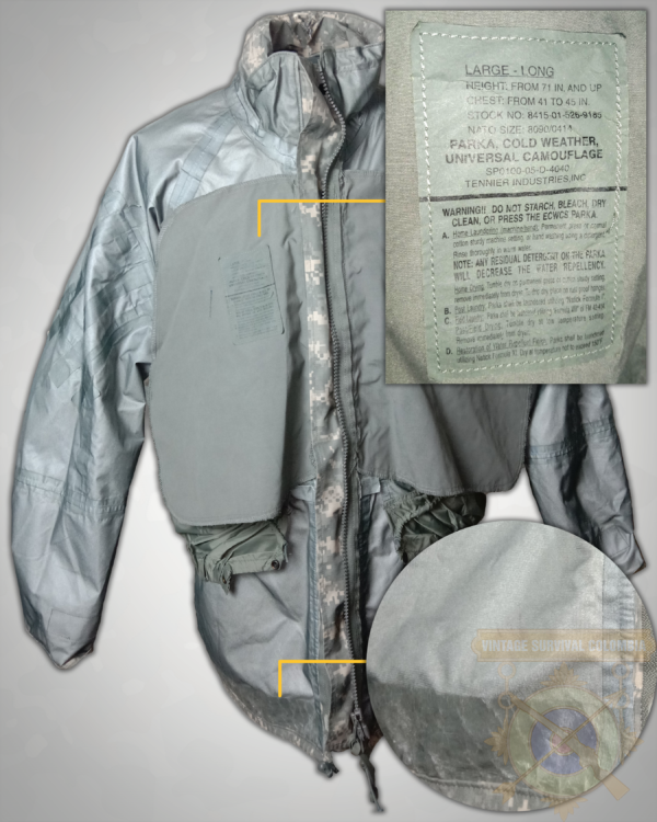 UCPGRTXPRKG2-9 Chaqueta parka americana impermeable de GORETEX camo UCP US Army