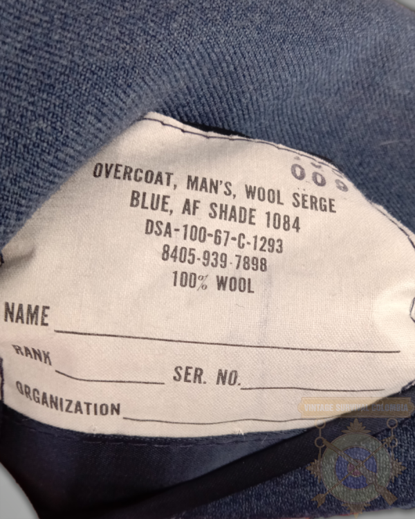 USAFSERGECOAT-9 Abrigo de lana sarga americano de la US Air Force de 1967