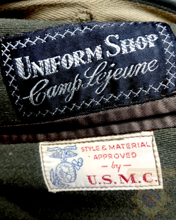 USMCCOATWLINER-9 Abrigo de lana militar americano con forro removible, Us Marine Corps, Camp Lejeune, Setentas