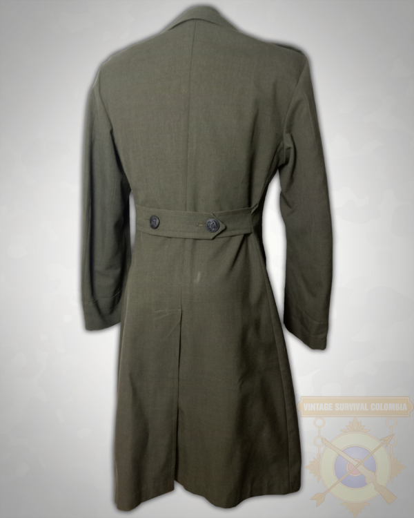 Abrigo militar americano de gabardina de lana de sarga rango de cabo de los US Marines 1979