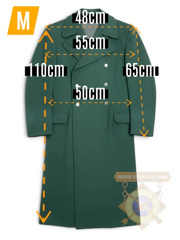 1 (Flat Lay) Abrigo de la MDI Volkspolizei de la Alemania Oriental de 1983