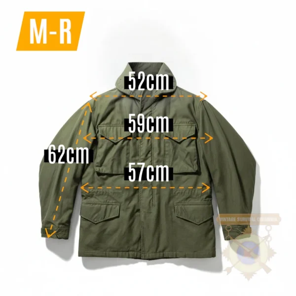 M65 1972 MEASUREMENTS Chaqueta M-65 de Estados Unidos de 1972 hecha por John Ownbey INC.
